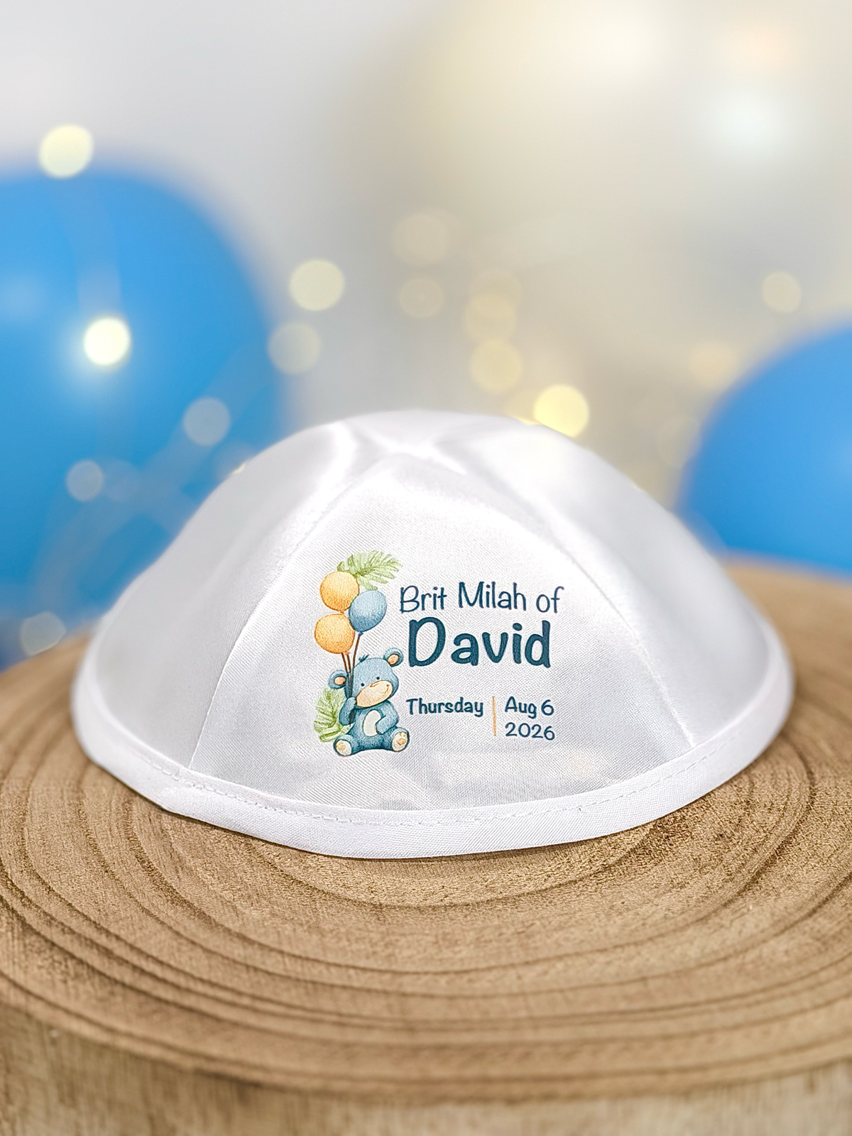 Bear & Balloons – Brit Milah Kippah