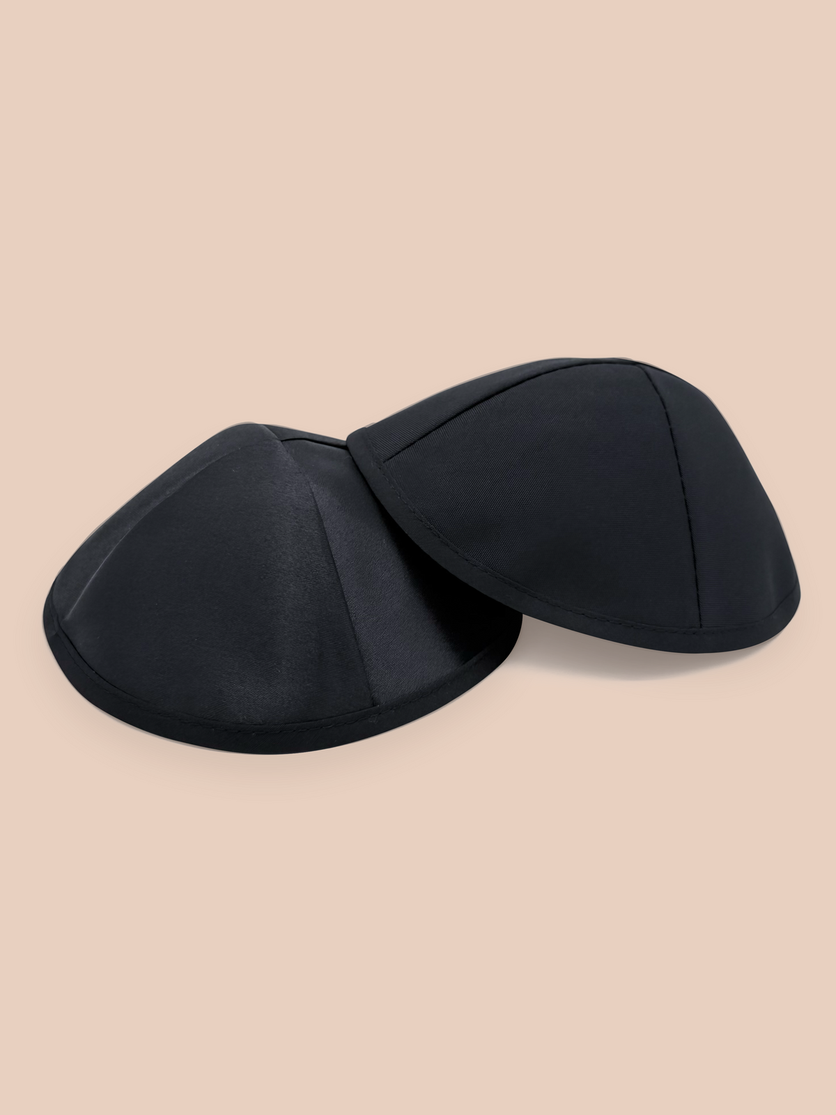 Blank Lined Black Satin Kippah