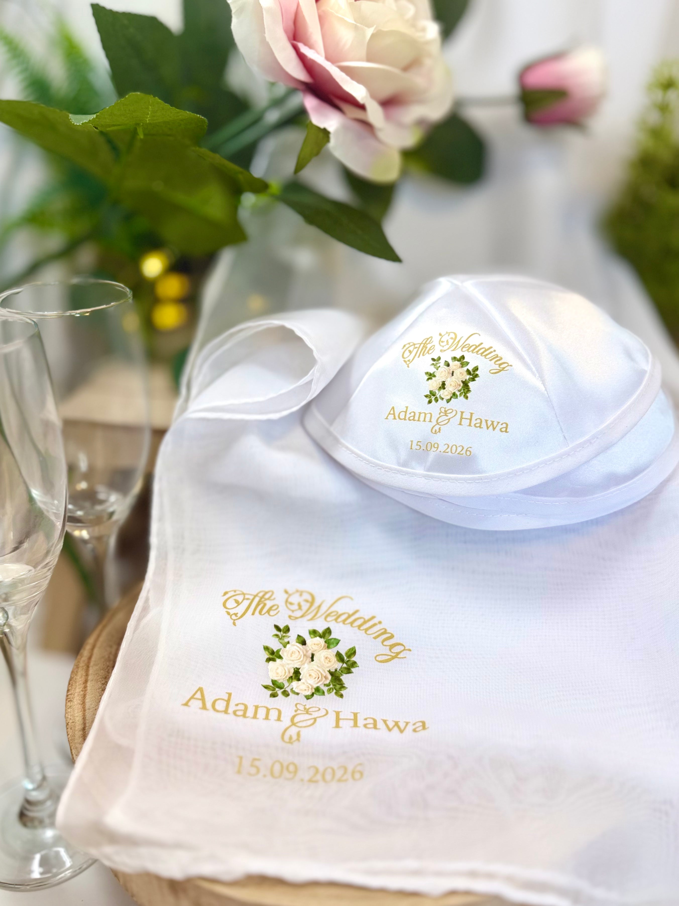 Floral Bouquet – Wedding Kippah