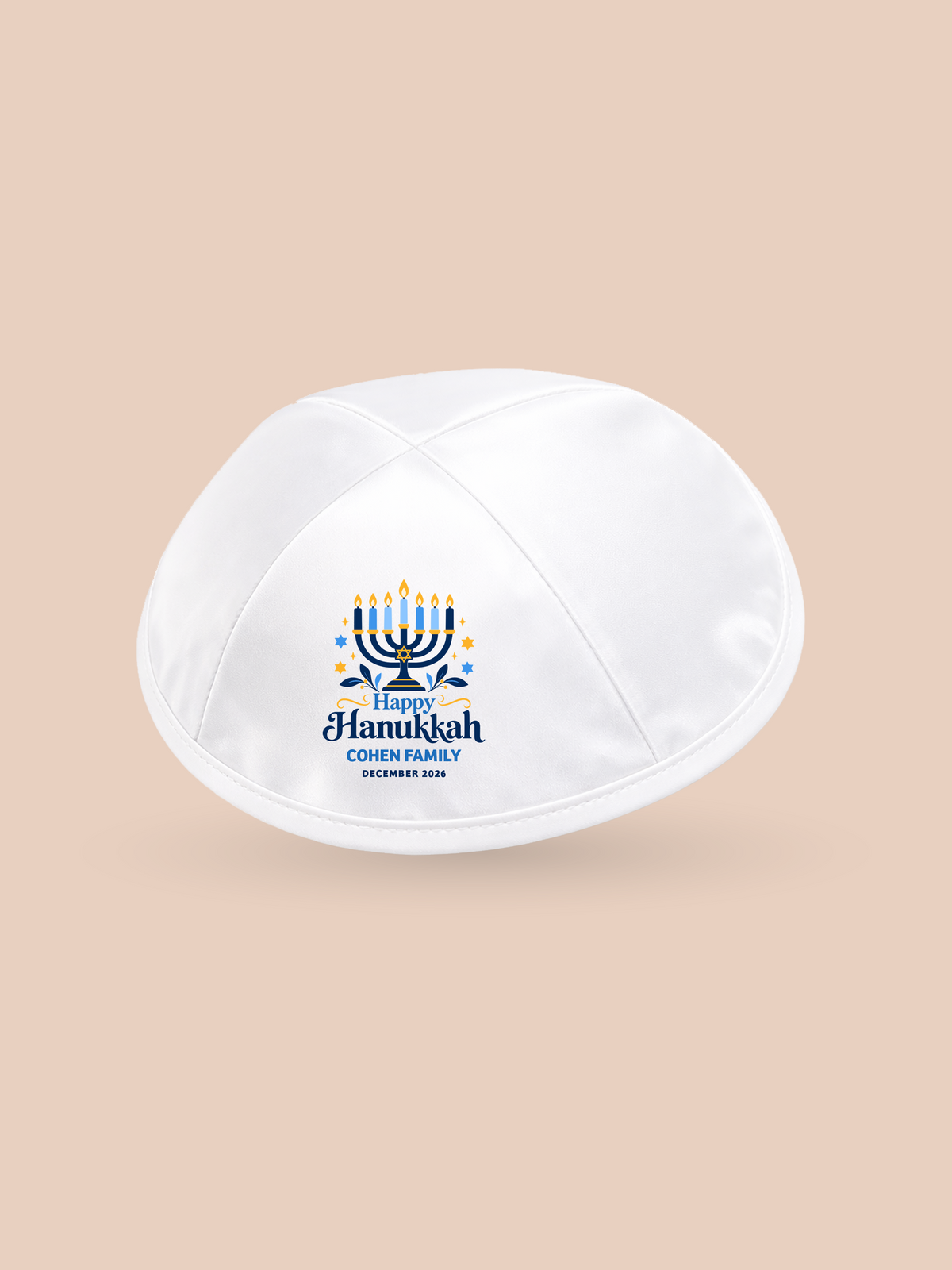 Hanukkah Menorah Coloured  - Holiday Kippah