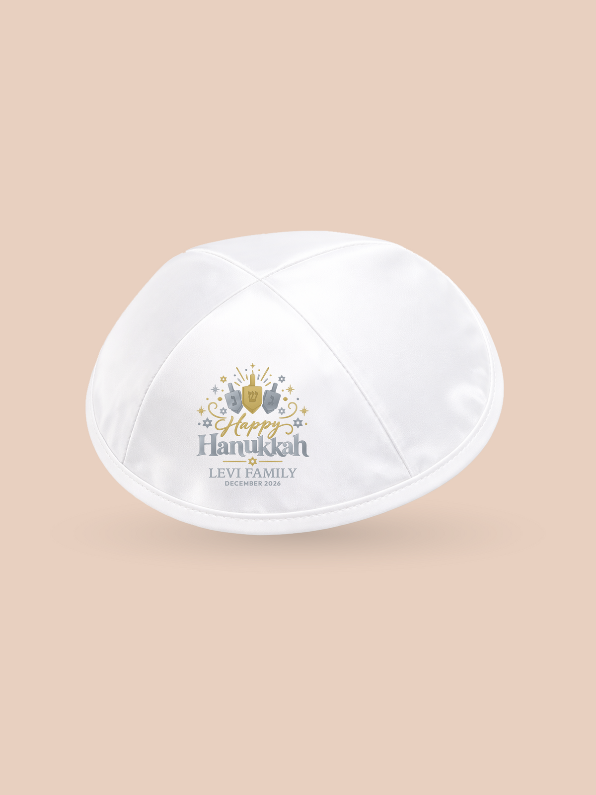 Hanukkah Sevivon Gold & Silver - Holiday Kippah
