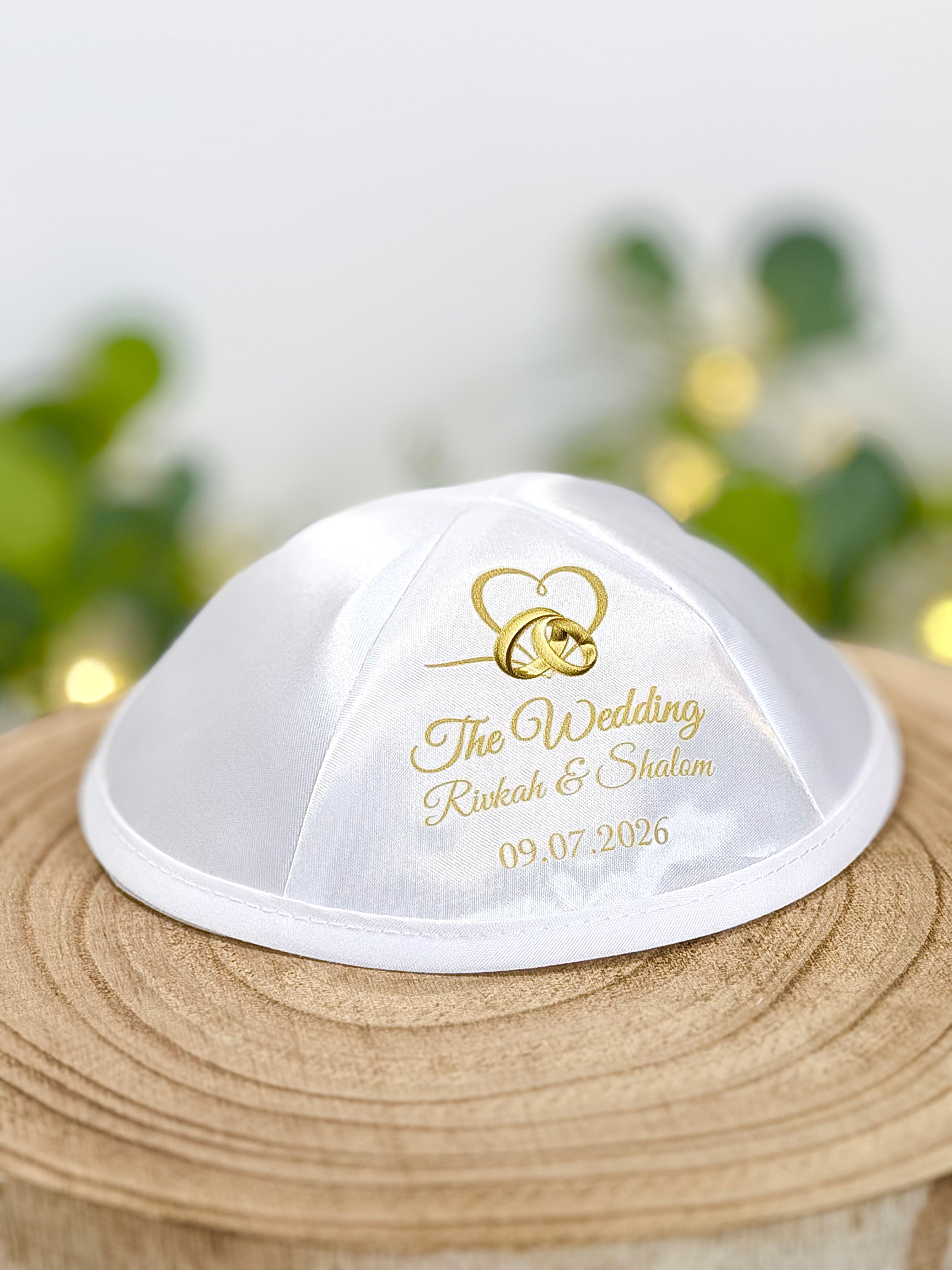 Heart & Rings – Wedding Kippah