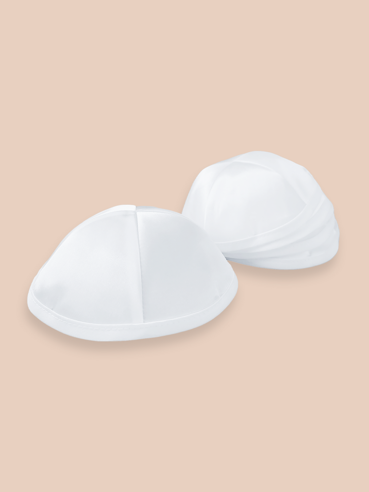 Custom White Satin Kippah – Personalized Logo