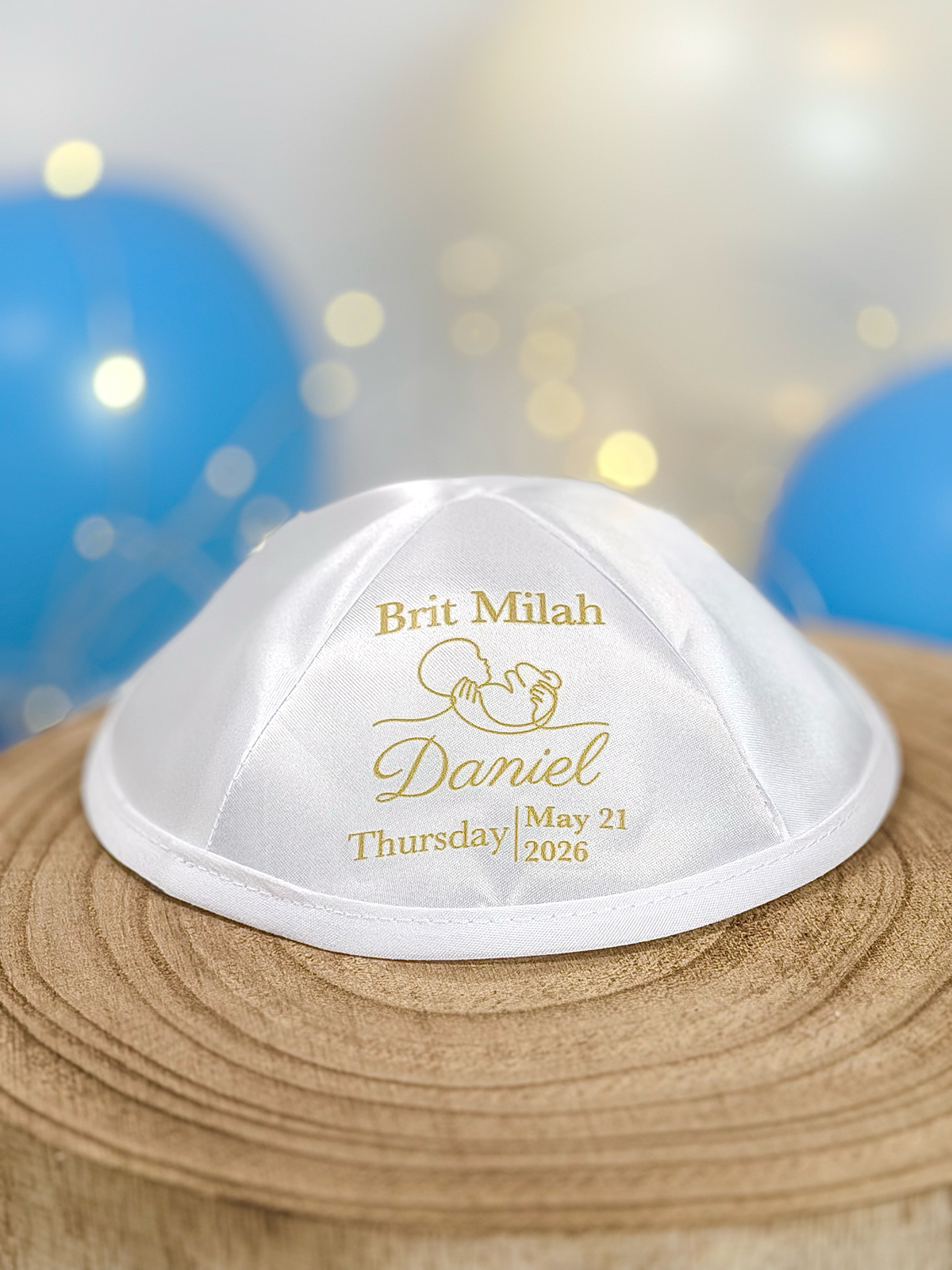 Minimalist Baby Line-Art – Brit Milah Kippah