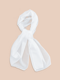 Blank white chiffon shawl draped
