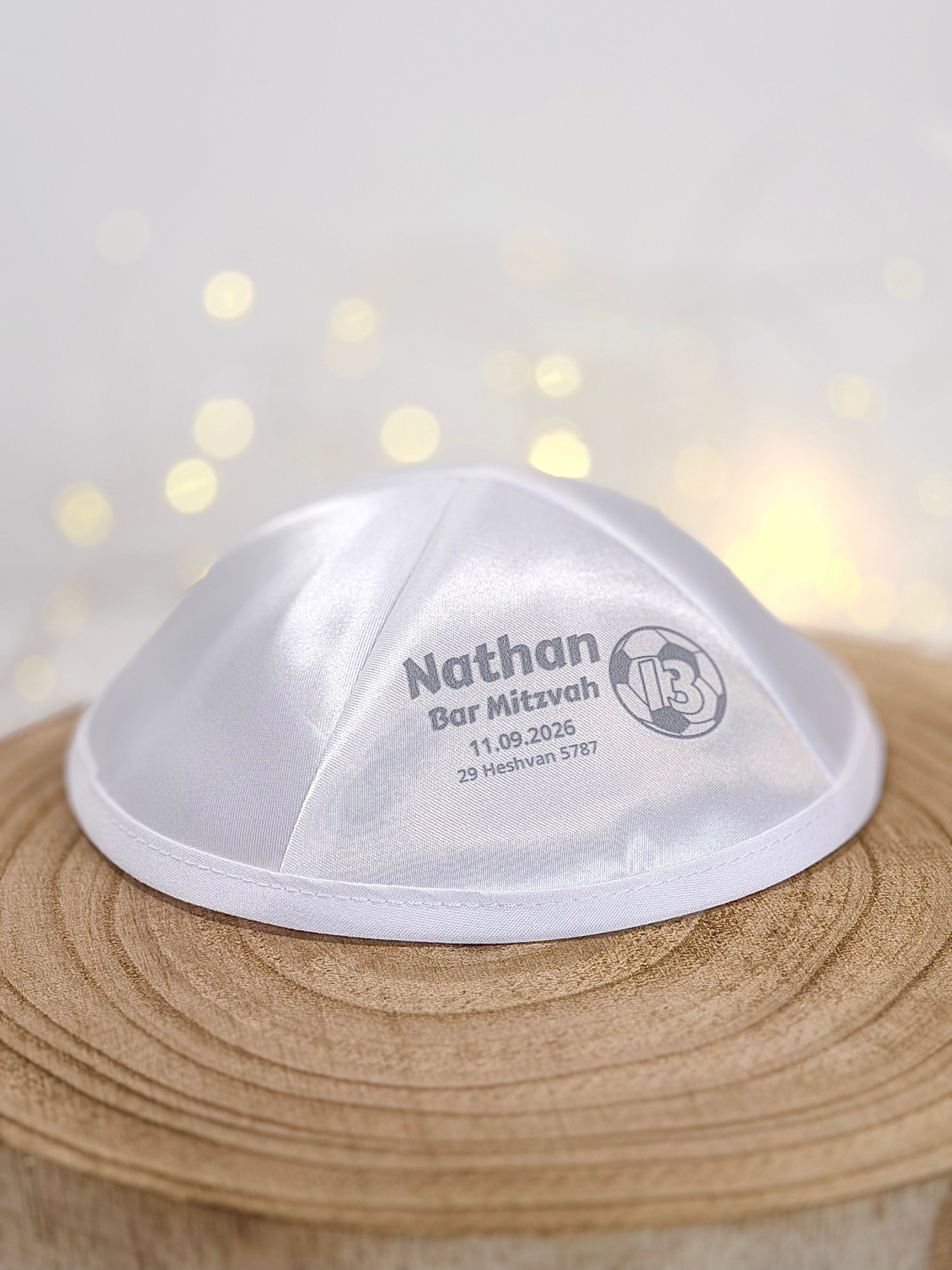 Soccer ball & Number 13 – Bar Mitzvah Kippah