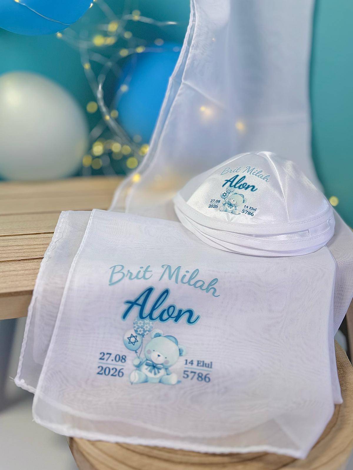 Teddy Bear & Balloons – Brit Milah Kippah